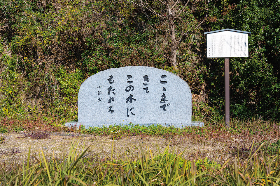 こゝまできてこの木にもたれる